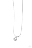 Paparazzi Seize the Initial - Silver - G Necklace