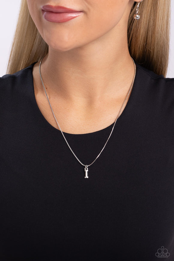 Paparazzi Seize the Initial - Silver - I Necklace