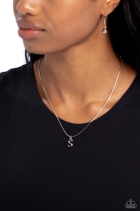 Paparazzi Seize the Initial - Silver - S Necklace