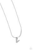 Paparazzi Seize the Initial - Silver - V Necklace