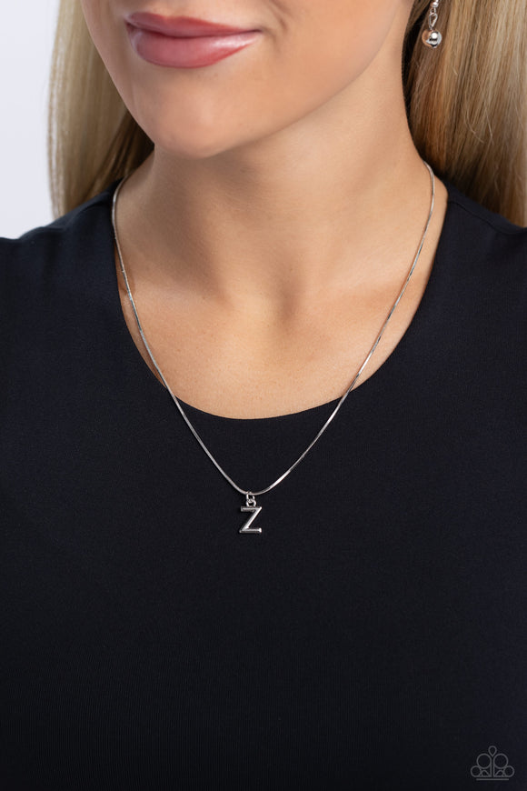 Paparazzi Seize the Initial - Silver - Z Necklace