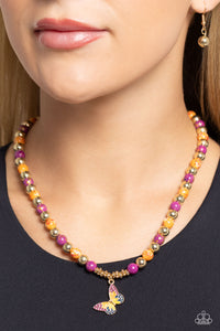 Paparazzi Speckled Story - Orange Necklace