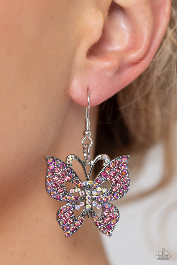 Paparazzi Bejeweled Breeze - Pink Earring