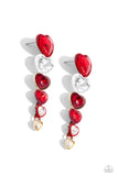 Paparazzi Cascading Casanova - Red Earring