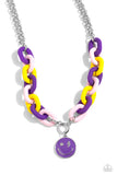 Paparazzi Speed SMILE - Purple Necklace