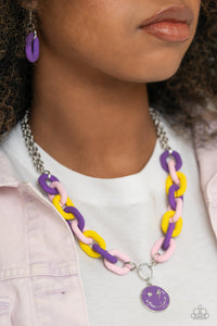 Paparazzi Speed SMILE - Purple Necklace