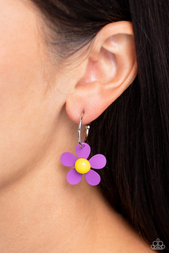 Paparazzi More FLOWER To You! - Purple Earring