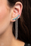 Paparazzi Fault Line Fringe - Blue Earring