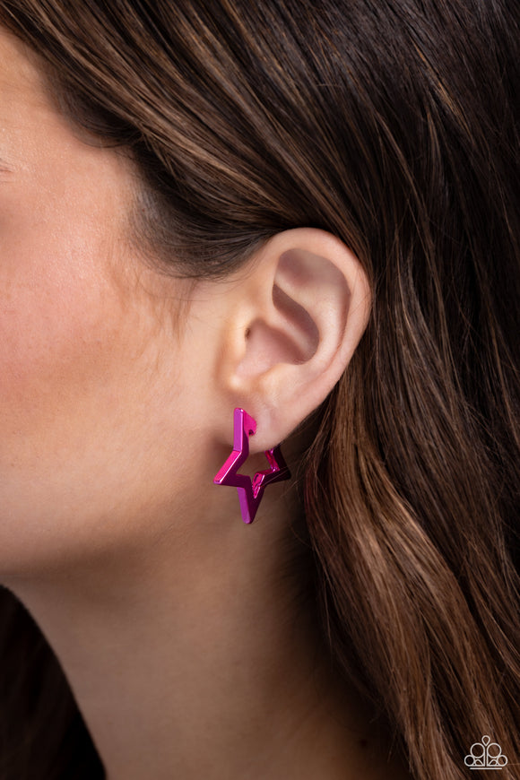 Paparazzi In A Galaxy STAR, STAR Away - Pink Earring