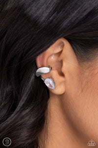 Paparazzi Twisting Teardrop - White Earring