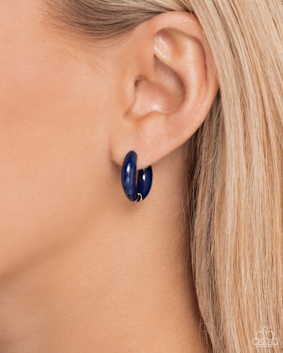 Paparazzi Pivoting Paint - Blue Earring