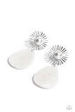 Paparazzi Sunburst Sophistication - White Earring