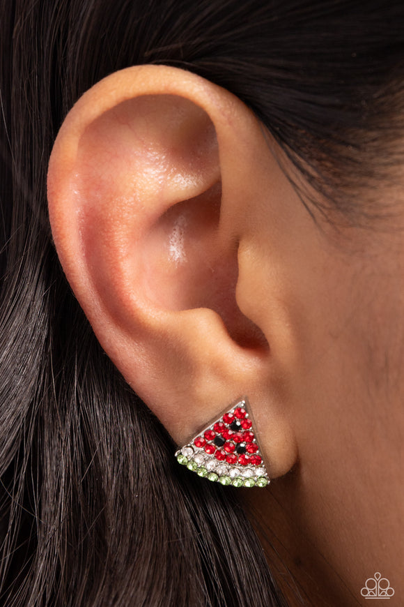 Paparazzi Watermelon Slice - Red Earring