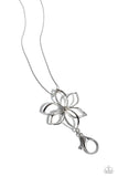 Paparazzi Flowering Fame - Silver LANYARD Necklace