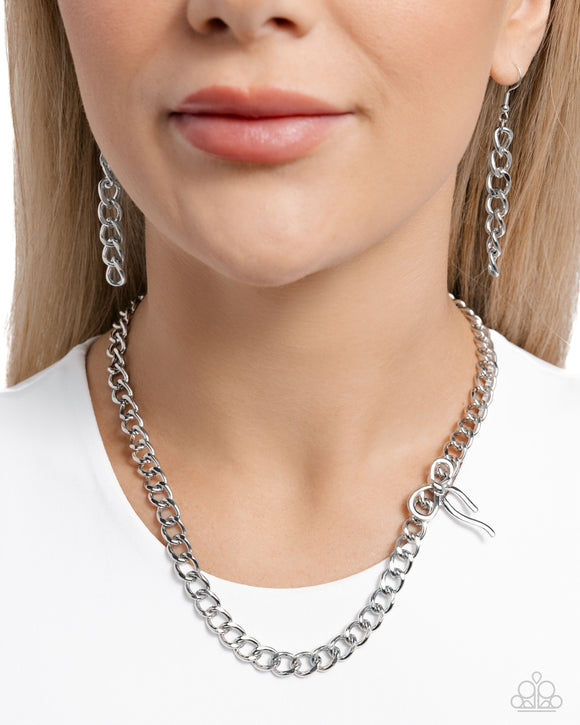 Paparazzi Leading Loops - Silver Necklace