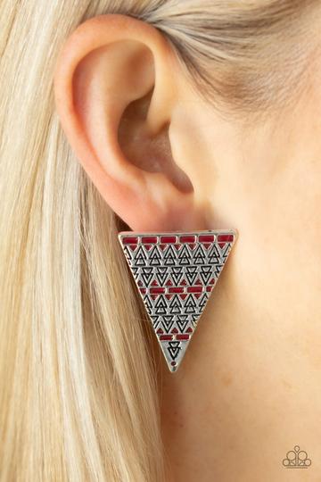 Paparazzi Terra Tricolor - Red Earring