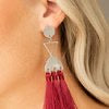 Paparazzi Tassel Trippin -  Red Earring