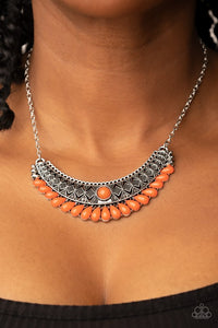 Paparazzi Abundantly Aztec - Orange Necklace