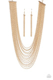 Paparazzi Cascading Chains - Gold Necklace