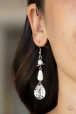 Paparazzi Artfully Artisan - White Earrings