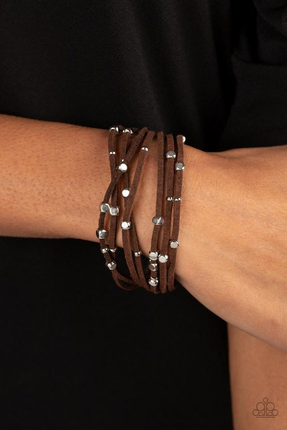 Paparazzi Clustered Constellations - Brown Bracelet