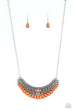 Paparazzi Abundantly Aztec - Orange Necklace